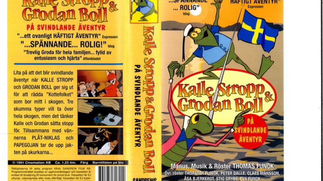 Tecknat Barn Svenska:Kalle Stropp och Grodan Boll på svindlande äventyr (1991) DVDRIPPEN (Svenska) K